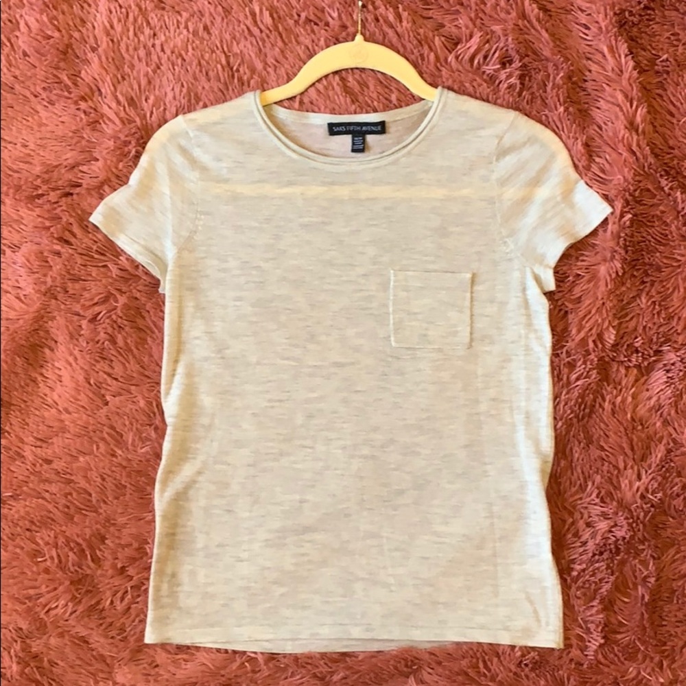 Saks Fifth Avenue Wool/Poly/Cashmere Tee
